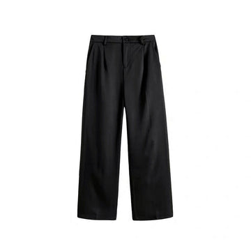 Aidase Men Casual Pants Solid Simple Large Size 3XL Button Fly Chic Mens Korean Style Straight Trousers All-match Ankle-length Loose aidase-shop